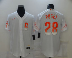 Nike San Francisco Giants #28 Buster Posey White 2021 City Game Authentic Stitched MLB Jersey