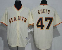 San Francisco Giants #47 Johnny Cueto Cream Game Authentic Stitched Baseball Jersey