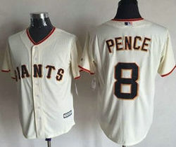 San Francisco Giants #8 Hunter Pence Cream Game Authentic Stitched MLB Jersey