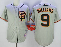 San Francisco Giants #9 Matt Williams Grey SF Authentic Stitched MLB Jersey
