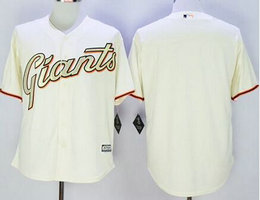 San Francisco Giants Blank Cream(Gold No) Game Authentic Stitched MLB Jersey