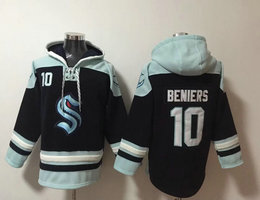 Seattle Kraken #10 Matthew Beniers 2023 All Stitched Hooded Sweatshirt