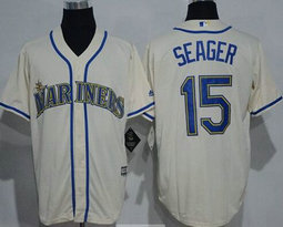 Seattle Mariners #15 Kyle Seager Cream Game Authentic Stitched MLB jersey