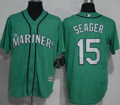 Seattle Mariners #15 Kyle Seager Green Game Authentic Stitched MLB jersey