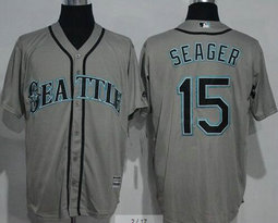 Seattle Mariners #15 Kyle Seager Grey Game Authentic Stitched MLB jersey