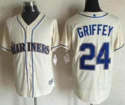 Seattle Mariners #24 Ken Griffey Cream Game Authentic Stitched MLB jersey