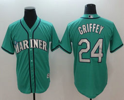Seattle Mariners #24 Ken Griffey Green Game Authentic Stitched MLB Jersey