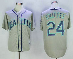 Seattle Mariners #24 Ken Griffey Grey 2016 Hall Of Fame Game Authentic Stitched MLB jersey