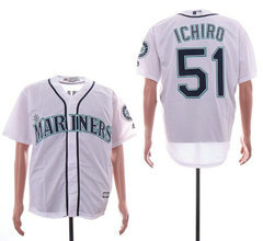 Seattle Mariners #51 Mariners Ichiro White Game Authentic Stitched MLB jersey