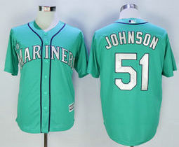 Seattle Mariners #51 Randy Johnson Green New Majestic Authentic Stitched MLB Jersey