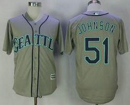 Seattle Mariners #51 Randy Johnson Grey New Majestic Authentic Stitched MLB Jersey