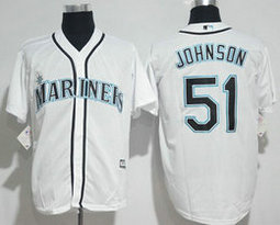 Seattle Mariners #51 Randy Johnson White New Majestic Authentic Stitched MLB Jersey