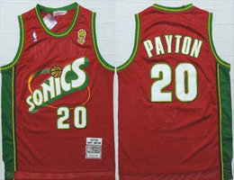 Seattle Sonics #20 Gary Payton 1997-98 Red Authentic Stitched NBA jersey