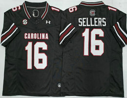 South Carolina Gamecock #16 LaNorris Sellers Black Authentic Stitched NCAA Jersey