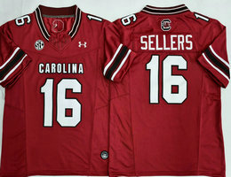 South Carolina Gamecock #16 LaNorris Sellers Red Authentic Stitched NCAA Jersey