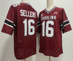 South Carolina Gamecock #16 LaNorris Sellers Red Football Stitched Jersey