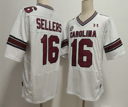 South Carolina Gamecock #16 LaNorris Sellers White Football Stitched Jersey