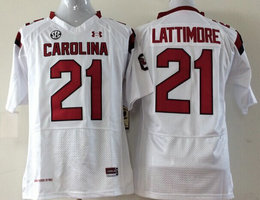 South Carolina Gamecock #21 Marcus Lattimore College Football Jersey White