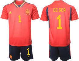 Spain #1 DE GEA 2022 World Cup National Soccer Jersey