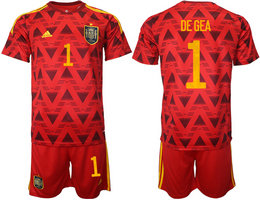 Spain #1 DE GEA 2022 World Cup National Soccer Jersey