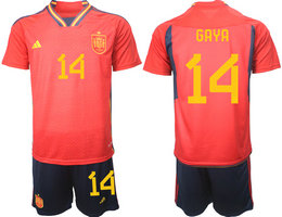 Spain #14 GAYA 2022 World Cup National Soccer Jersey