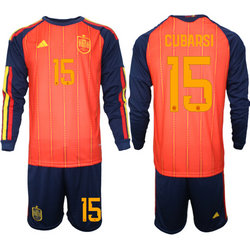 Spain #15 Cubarsi long sleeve Home 2026 World Cup Soccer jersey