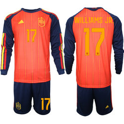 Spain #17 Williams Jr. long sleeve Home 2026 World Cup Soccer jersey