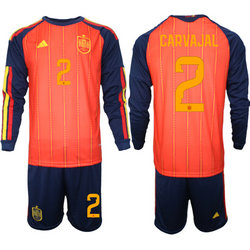 Spain #2 Carvajal sleeve Home 2026 World Cup Soccer jersey