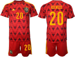 Spain #20 ASENSIO 2022 World Cup National Soccer Jersey