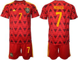 Spain #7 MORATA 2022 World Cup National Soccer Jersey