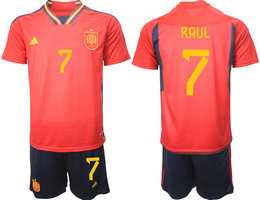 Spain #7 RAUL 2022 World Cup National Soccer Jersey