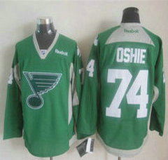 St. Louis Blues #74 T.J Oshie Green Practice Authentic Stitched NHL Jerseys