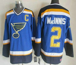 St.Louis Blues #2 Al MacInnis Blue Throwback CCM Authentic Stitched NHL Jersey