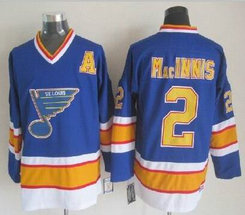 St.Louis Blues #2 Al MacInnis Blue Throwback CCM Authentic Stitched NHL Jerseys