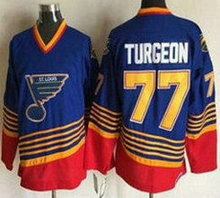 St.Louis Blues #77 Pierre Turgeon 1995-96 Blue CCM Vintage Throwback Authentic NHL stitched jersey