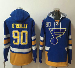 St.Louis Blues #90 Ryan O'Reilly Blue Stitched Pullover Hoodie