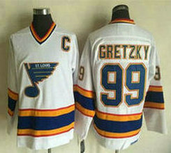 St.Louis Blues #99 Wayne Gretzky White Throwback Authentic Stitched NHL Jersey