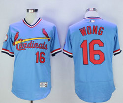 St.Louis Cardinals #16 Kolten Wong Blue Pullover Authentic Stitched MLB Jersey
