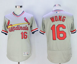 St.Louis Cardinals #16 Kolten Wong Grey Pullover Authentic Stitched MLB Jersey
