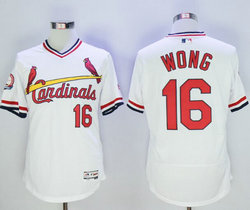 St.Louis Cardinals #16 Kolten Wong White Pullover Authentic Stitched MLB Jersey