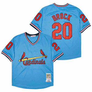 St.Louis Cardinals #20 Lou Brock Blue Pullover Throwback Authentic Stitched MLB jersey