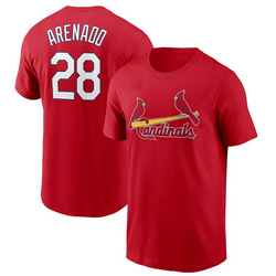 St.Louis Cardinals #28 Nolan Arenado Red Baseball Shirt
