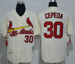 St.Louis Cardinals #30 Orlando Cepeda Cream 1967 Throwback Authentic Stitched MLB jersey
