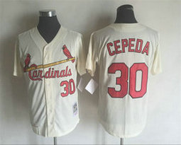 St.Louis Cardinals #30 Orlando Cepeda Cream Throwback Authentic Stitched MLB jersey