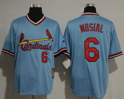 St.Louis Cardinals #6 Stan Musial Blue Pullover Throwback Authentic Stitched MLB Jersey