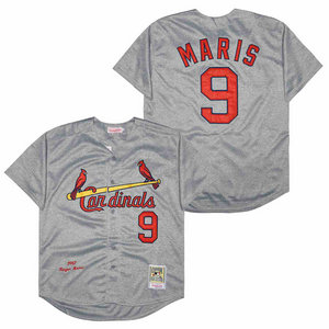 St.Louis Cardinals #9 Roger Maris Gray 1967 Throwback Authentic Stitched MLB jersey