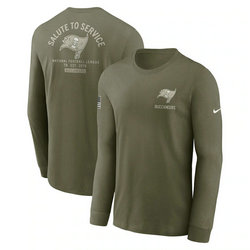 Tampa Bay Buccaneers Olive 2025 Salute To Service Sideline Long Sleeve T-Shirt