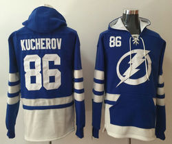 Tampa Bay Lightning #86 Nikita Kucherov Blue Authentic Stitched Hoodies Hockey