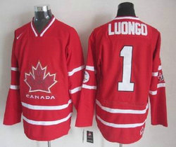 Team Canada #1 Roberto Luongo Red 2010 Olympics Stitched NHL Jersey