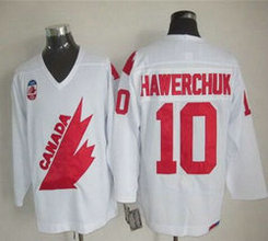 Team Canada #10 Dale Hawerchuk 1991 Olympic White CCM Stitched NHL Jersey